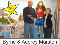 Byrne and Audrey Marston in the Marston Family Wonder Woman Museum