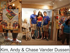 Kim Andy and Chase Vander Dussen in the Marston Family Wonder Woman Museum