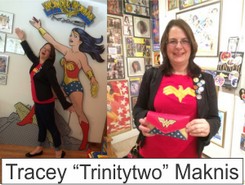 Tracey Marknis in the Marston Family Wonder Woman Museum