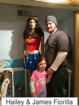 Hailey and James Fiorilla in the Marston Family Wonder Woman Museum
