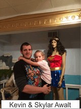 Kevin and Skylar Awalt in the Marston Family Wonder Woman Museum